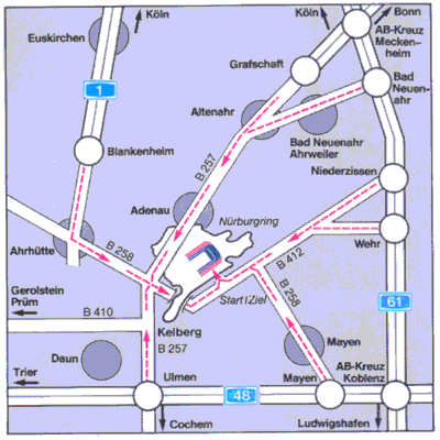 Map to Hotel Dorint in Nurburg