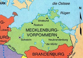 Map of Mecklenburg Vorpommern