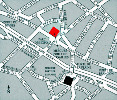 Map to Hotel Mercure - Porte de Versailles