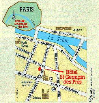 Map to Hotel St. Germain