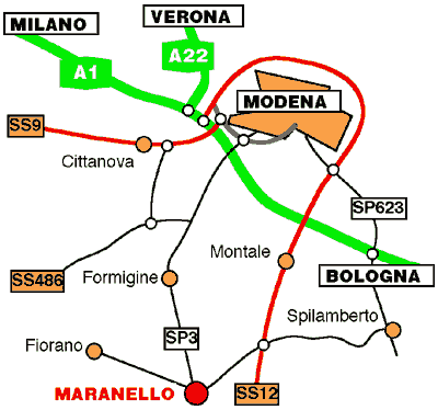 Map to Maranello