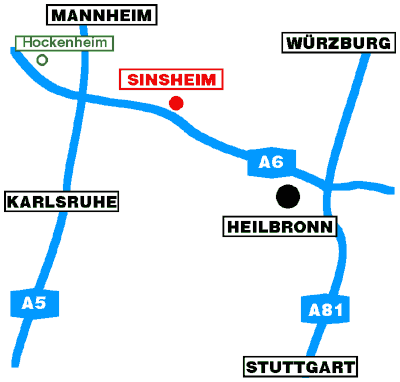 Map to Sinsheim