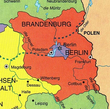 Map of Berlin and Brandenburg