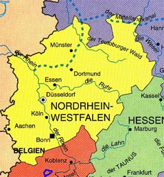Map of Nordrhein Westfalen
