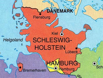Map of Hamburg and Schleswig Holstein